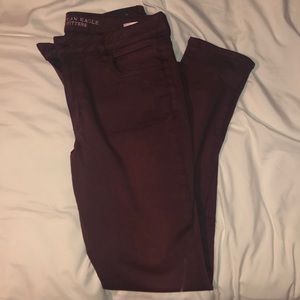 AE Maroon Hi-Rise Jegging